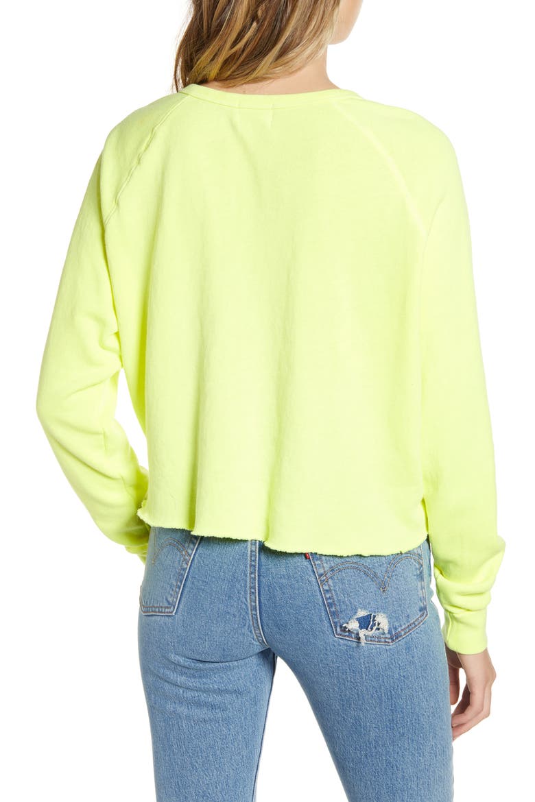 Raw Edge Sweatshirt, Alternate, color, NEON YELLOW