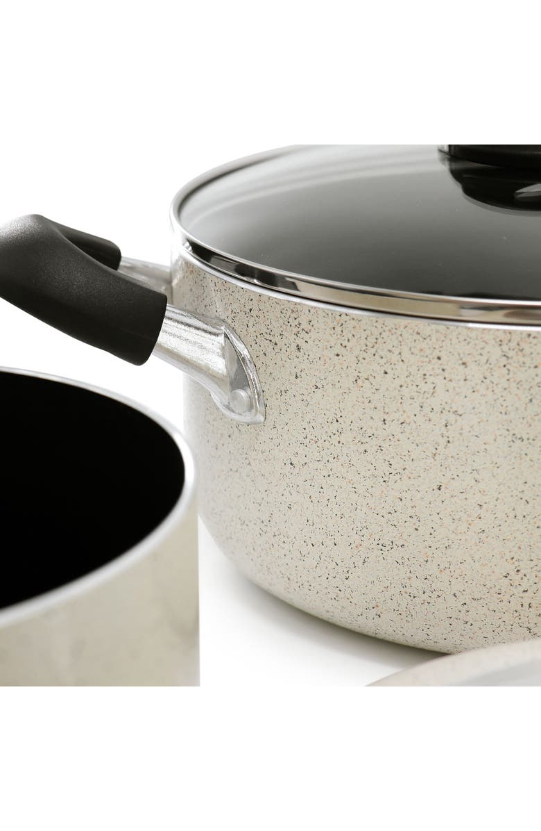 OSTER Clairborne 7 Piece Nonstick Aluminum Cookware and Kitchen Tool Set, Alternate, color, Linen