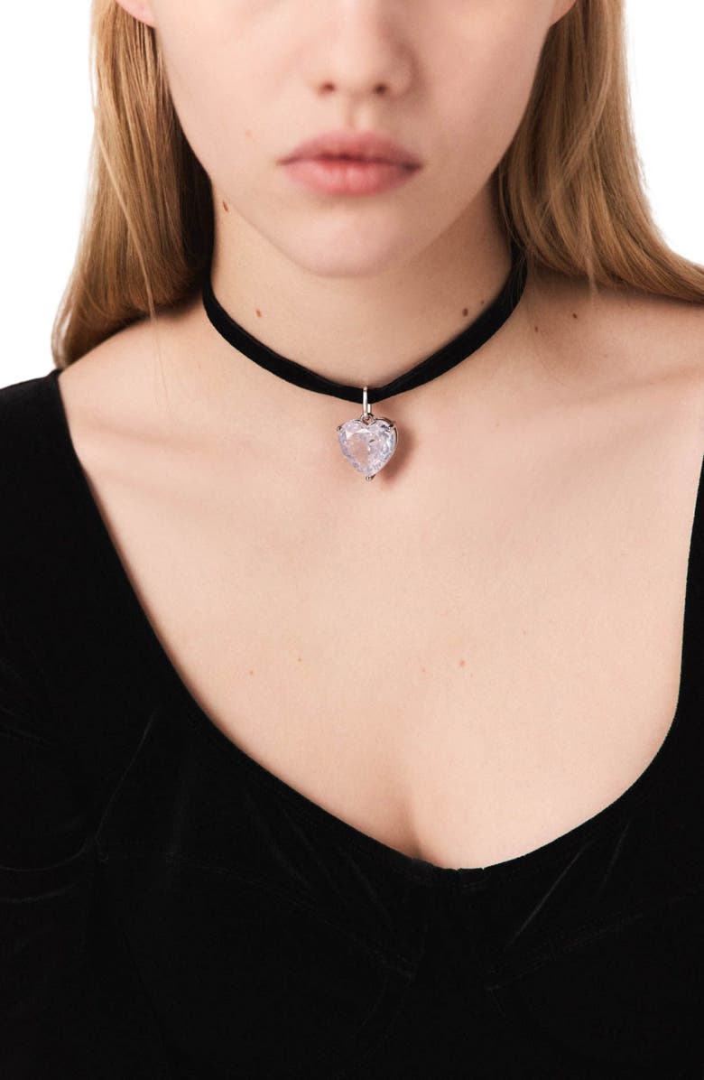 maje Velvet and corset detail bodysuit, Alternate, color, Black