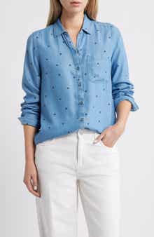 beachlunchlounge Cassie Chambray Button-Up Shirt