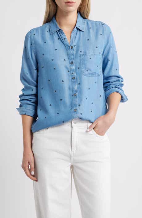 beachlunchlounge Cassie Chambray Button-Up Shirt