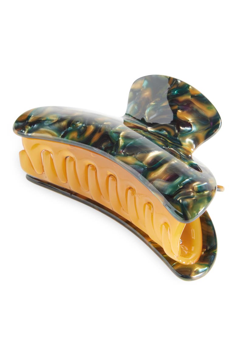 Grande Heirloom Claw Clip, Main, color, GREEN TORTOISE