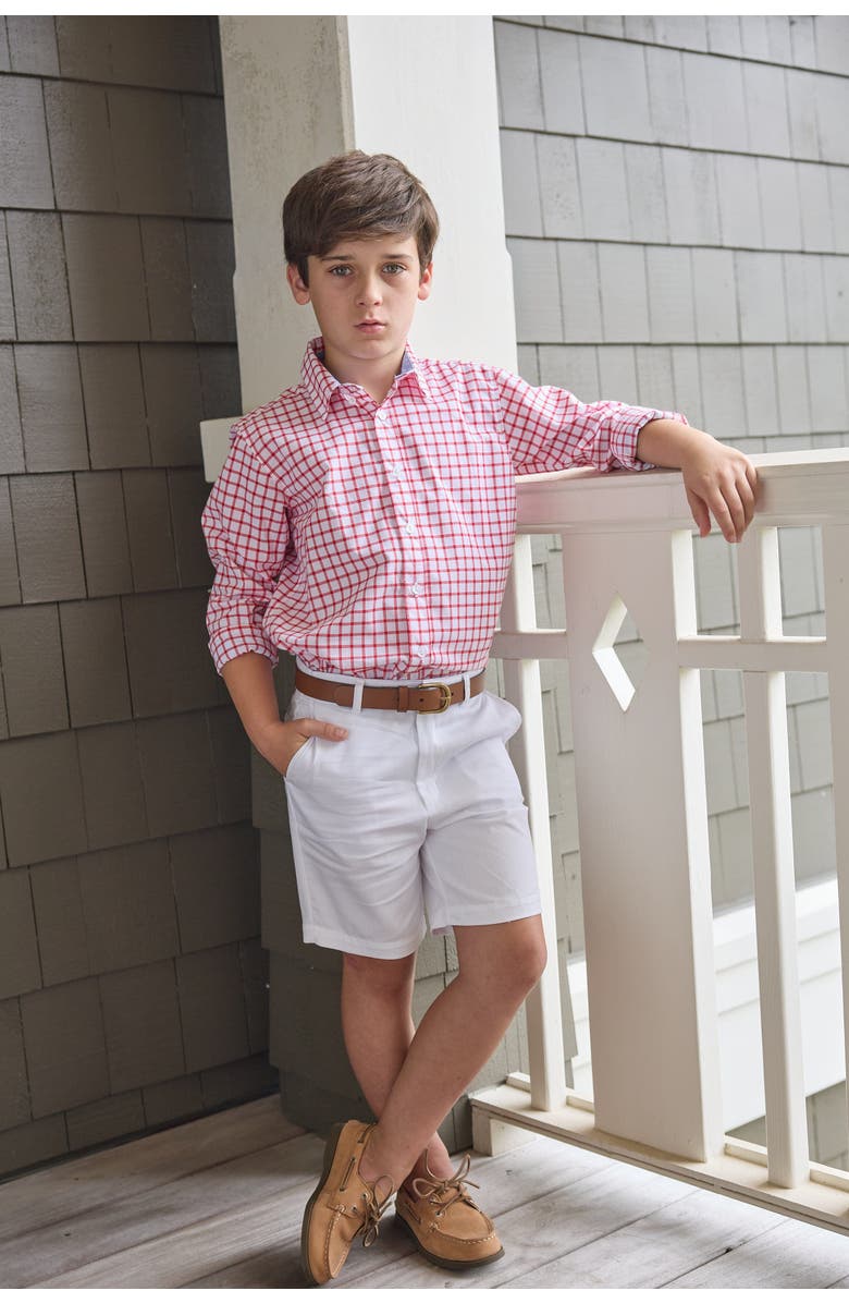 Little English Kids' Plaid Button Down Shirt Blend, Alternate, color, Red Windowpane