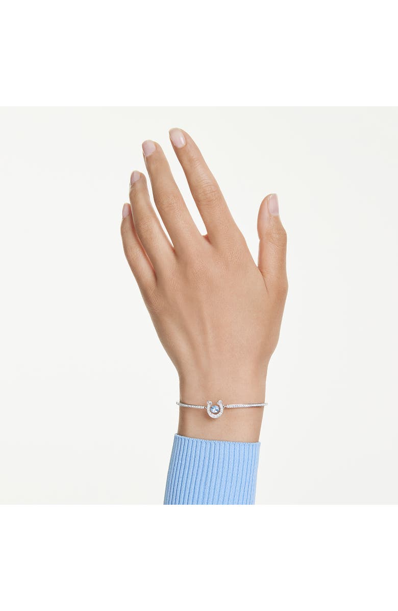 Swarovski Symbolica Swarovski Dancing Crystal Horseshoe Bangle Bracelet, Alternate, color, 
