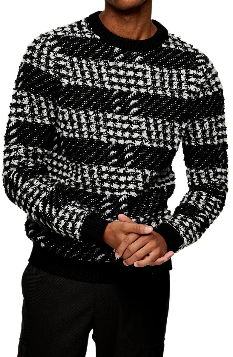 Topman Check Sweater, Main, color,