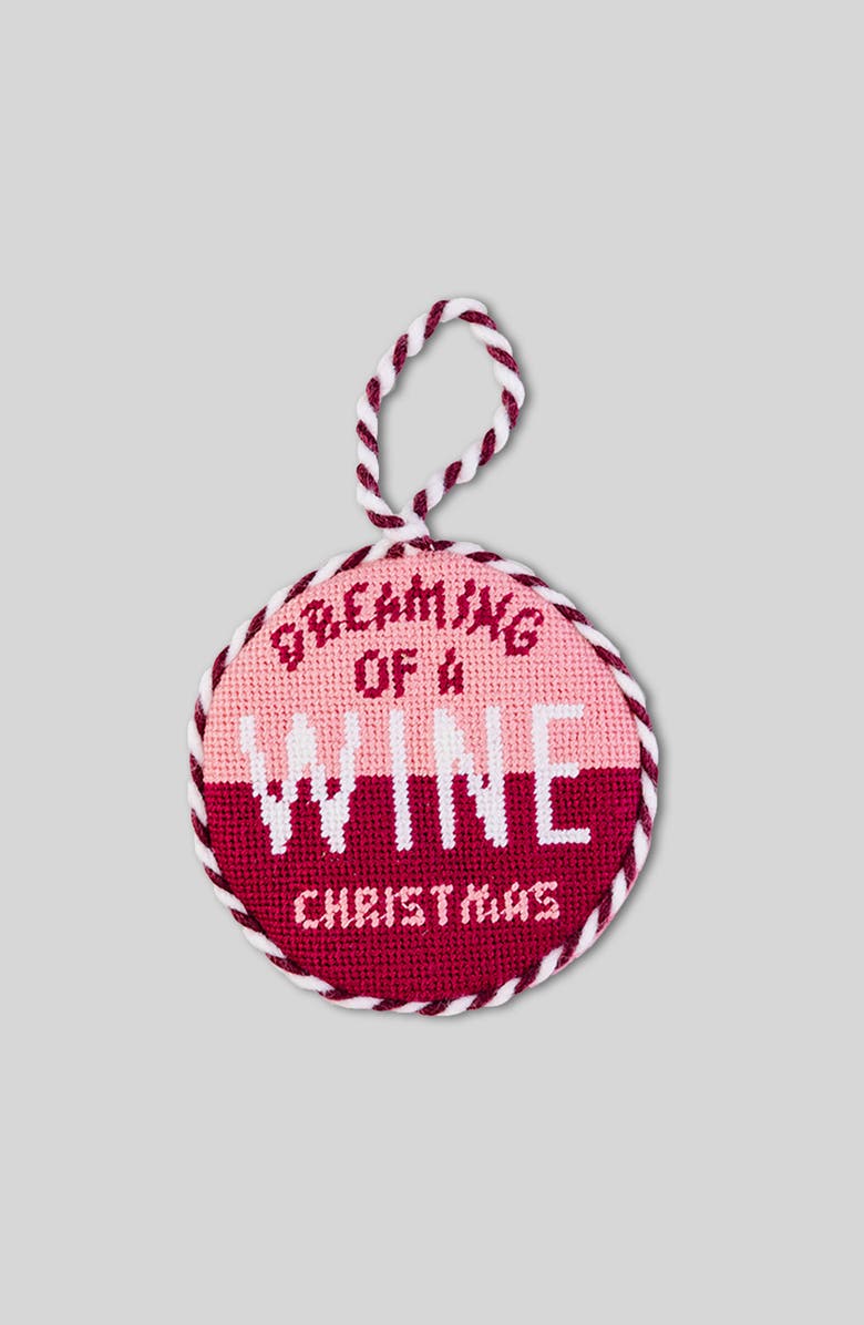 Furbish Needlepoint Ornament - Wine Christmas, Main, color, Burgundy