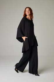 eavolu Peyto Eco-Luxe Rib Off-Shoulder Flutter Tunic/Dress - Ultra-Luxe Flow