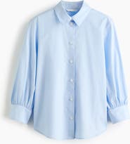 H&M Balloon-sleeved Cotton Shirt