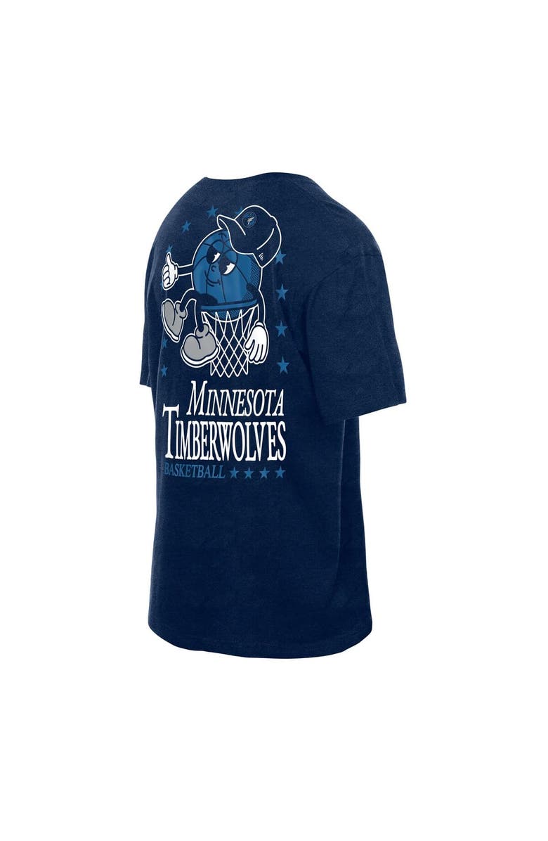 New Era Men's New Era Navy Minnesota Timberwolves Old School Sport Enzyme Wash Oversized T-Shirt, Alternate, color, 