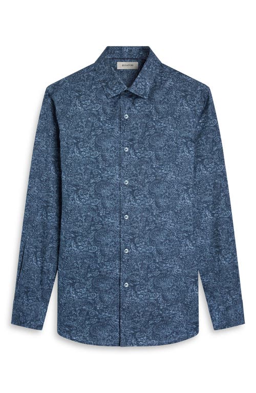 Bugatchi Julian Shaped Fit Paisley Cotton Button-up Shirt In Blue
