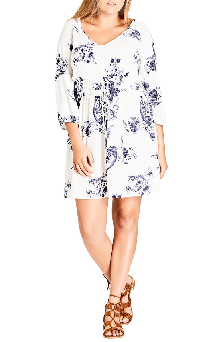City Chic Shinjuku Print Tunic Dress, Alternate, color, 