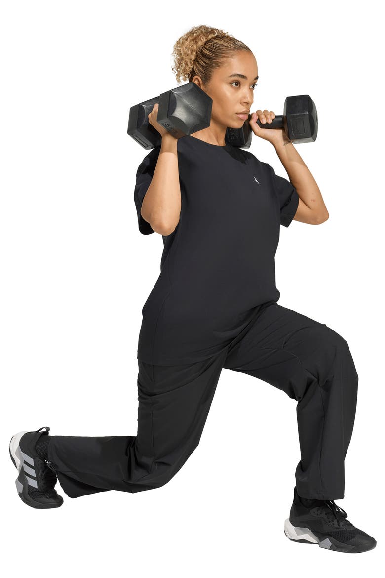 Power Essentials Workout Oversize T-Shirt, Alternate, color, BLACK