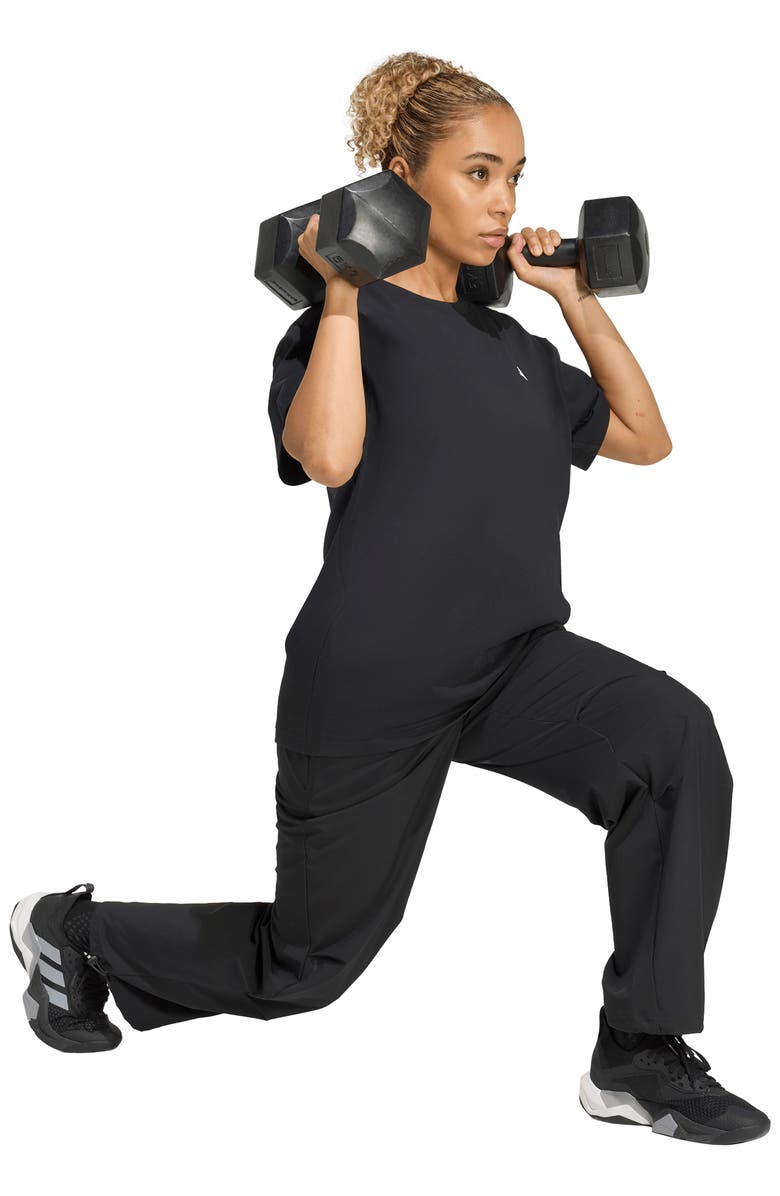 adidas Power Essentials Workout Oversize T-Shirt, Alternate, color, Black