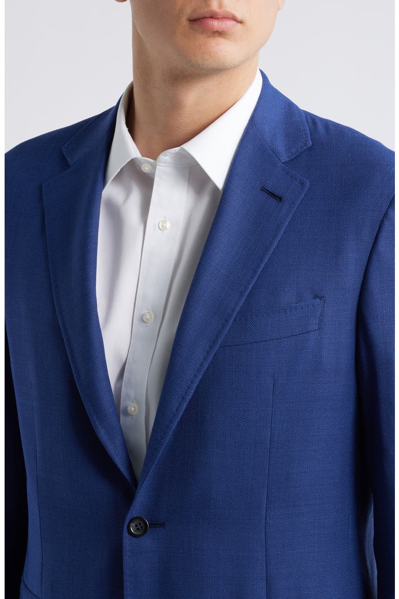 Kei Trim Fit Solid Blue Impeccabile Super 130s Wool Sport Coat, Alternate, color, BRIGHT BLUE