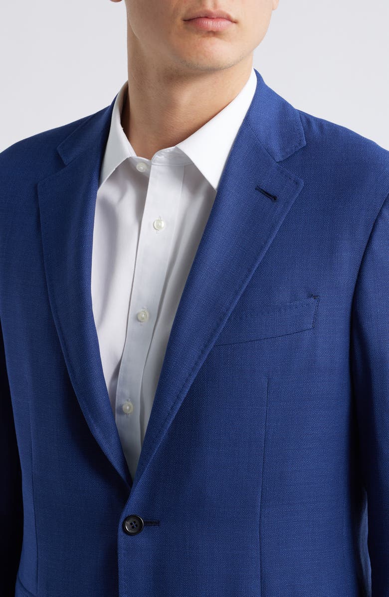 Canali Kei Trim Fit Solid Blue Impeccabile Super 130s Wool Sport Coat, Alternate, color, Bright Blue