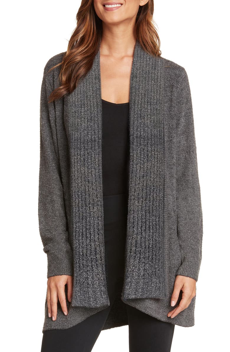 matty m. Waterfall Cardigan, Main, color, Heather Charcoal