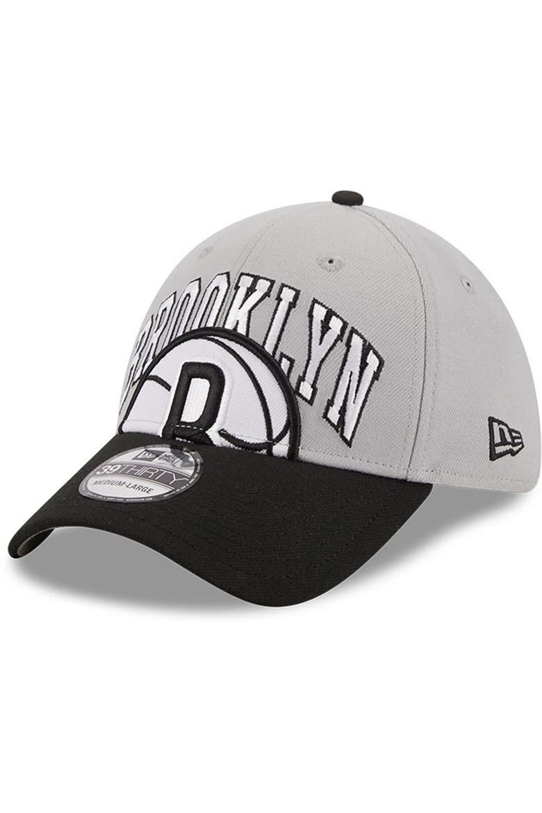 Men's New Era Gray/Black Brooklyn Nets Tip-Off Two-Tone 39THIRTY Flex Hat, Main, color, Gray