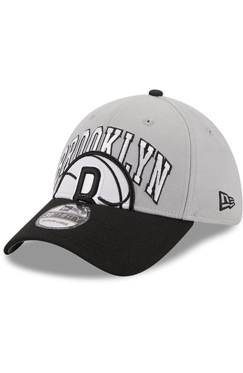 New Era Men's New Era Gray/Black Brooklyn Nets Tip-Off Two-Tone 39THIRTY Flex Hat, Main, color, 