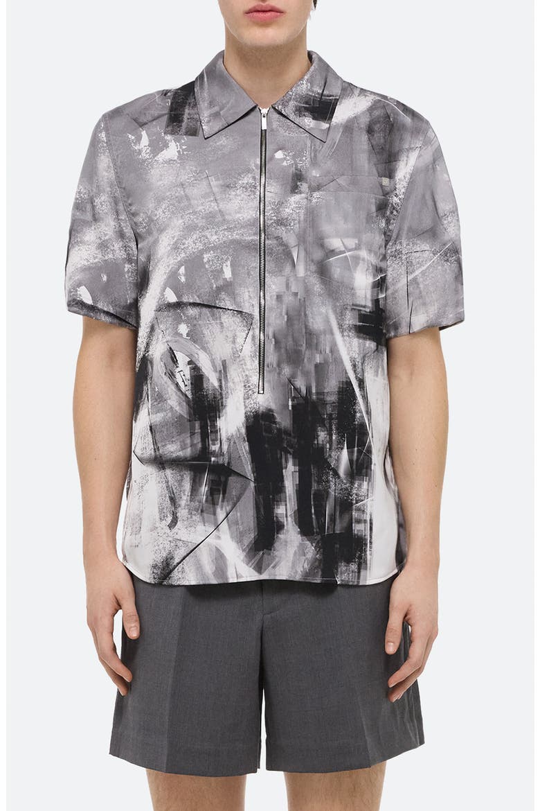 Zip Scribble Shirt, Main, color, WHITE MULTI - C1A
