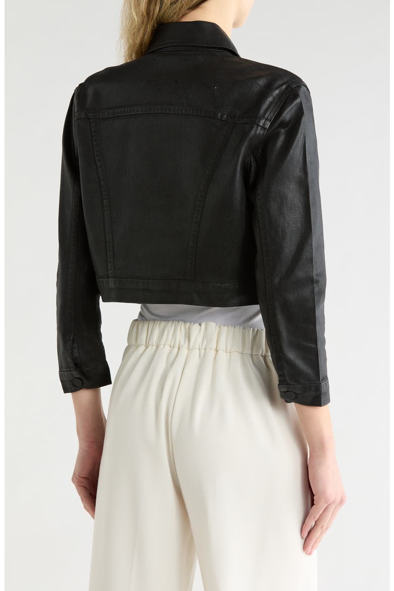 Koda Coated Denim Crop Jacket, Alternate, color, NOIR COATE