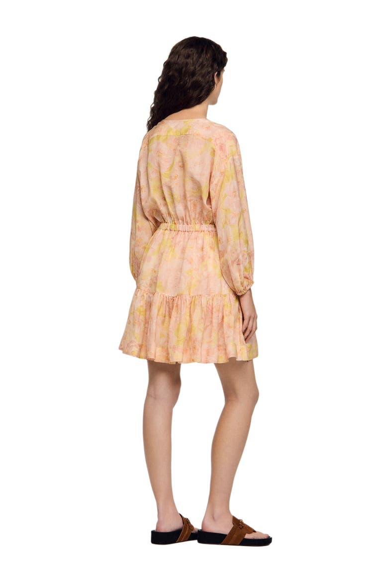 Flower print short dress, Alternate, color, Pink / green
