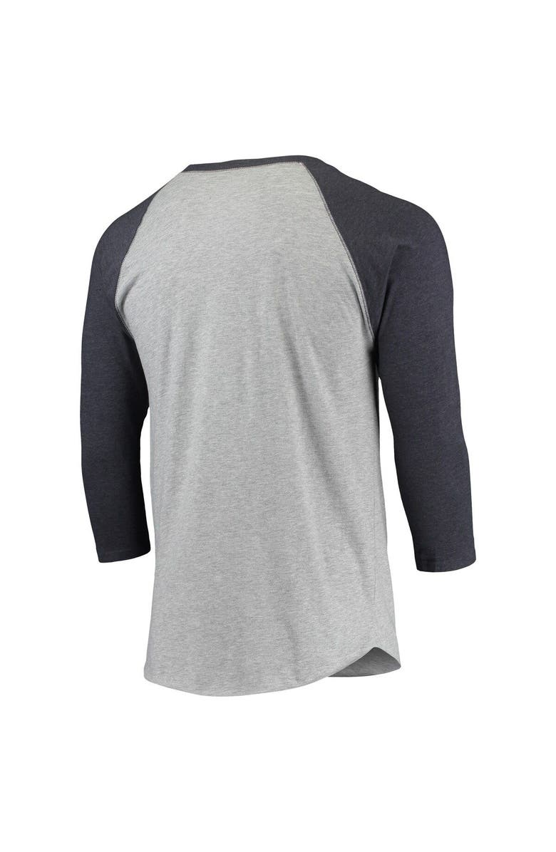 STITCHES Men's Stitches Heathered Gray/Navy New York Cubans Negro League Wordmark Raglan 3/4-Sleeve T-Shirt, Alternate, color, Heather Gray