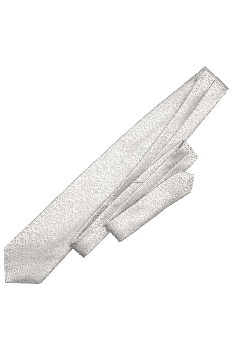Parioli - Silk Jacquard Tie for Men, Alternate, color, Silver