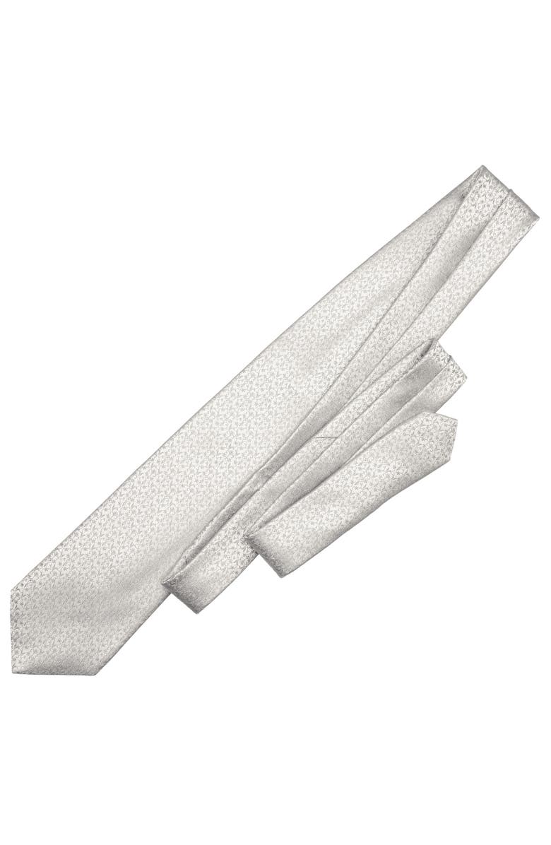 Elizabetta Parioli - Extra Long Silk Jacquard Tie for Men, Alternate, color, Silver