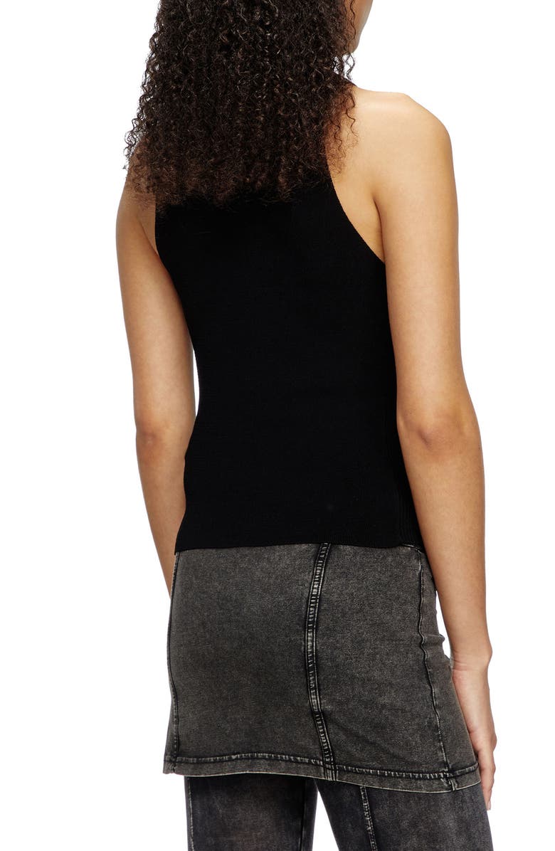 DIESEL<sup>®</sup> M-Caddix-Top Logo Cutout Sleeveless Rib Top, Alternate, color, Deep/ Black