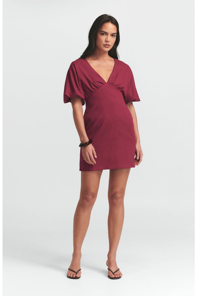 Palm Mini Dress, Alternate, color, Burgundy
