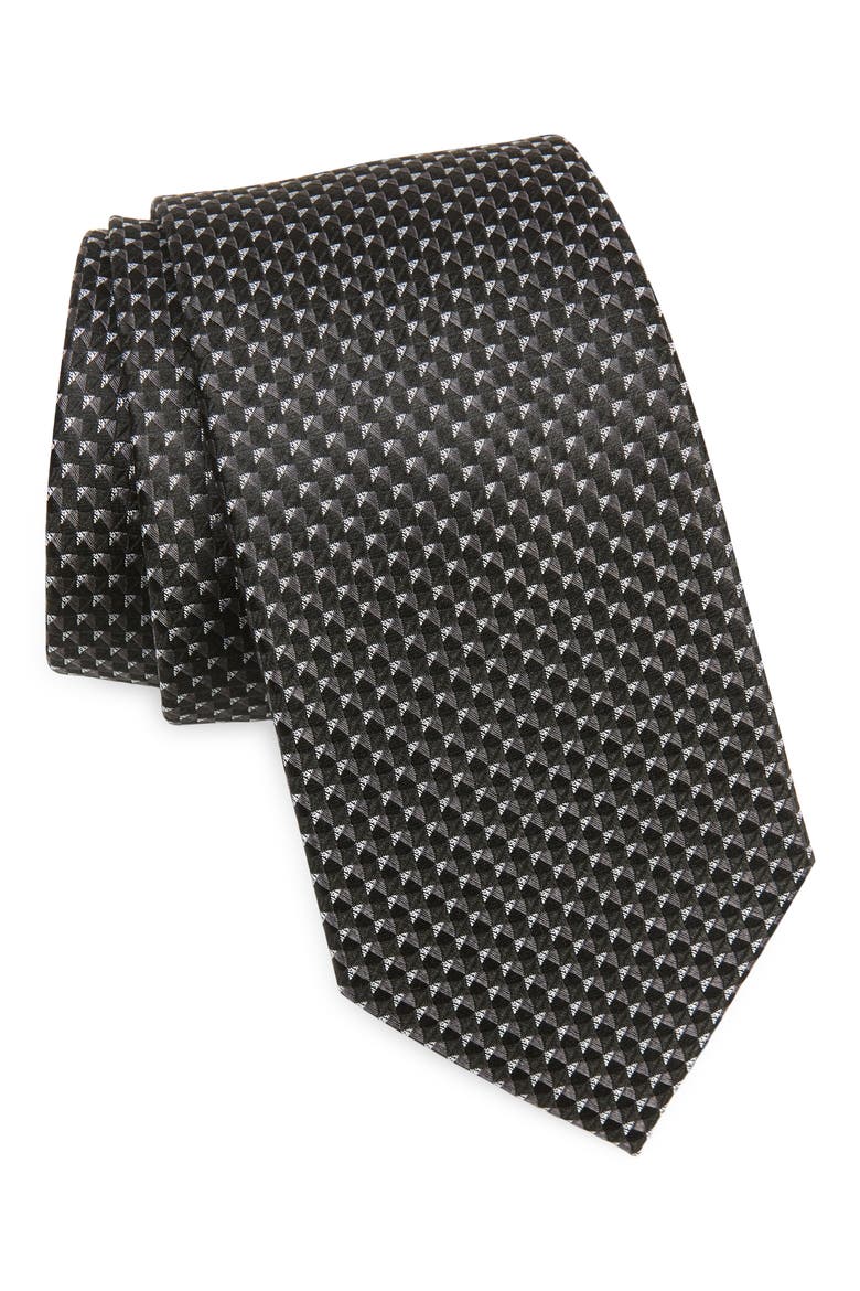 Nordstrom Aberlin Micro Neat Silk Tie, Main, color, BLACK