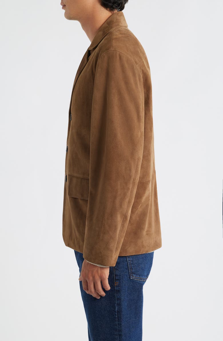 FRAME Brown Suede Blazer, Alternate, color, Caramel
