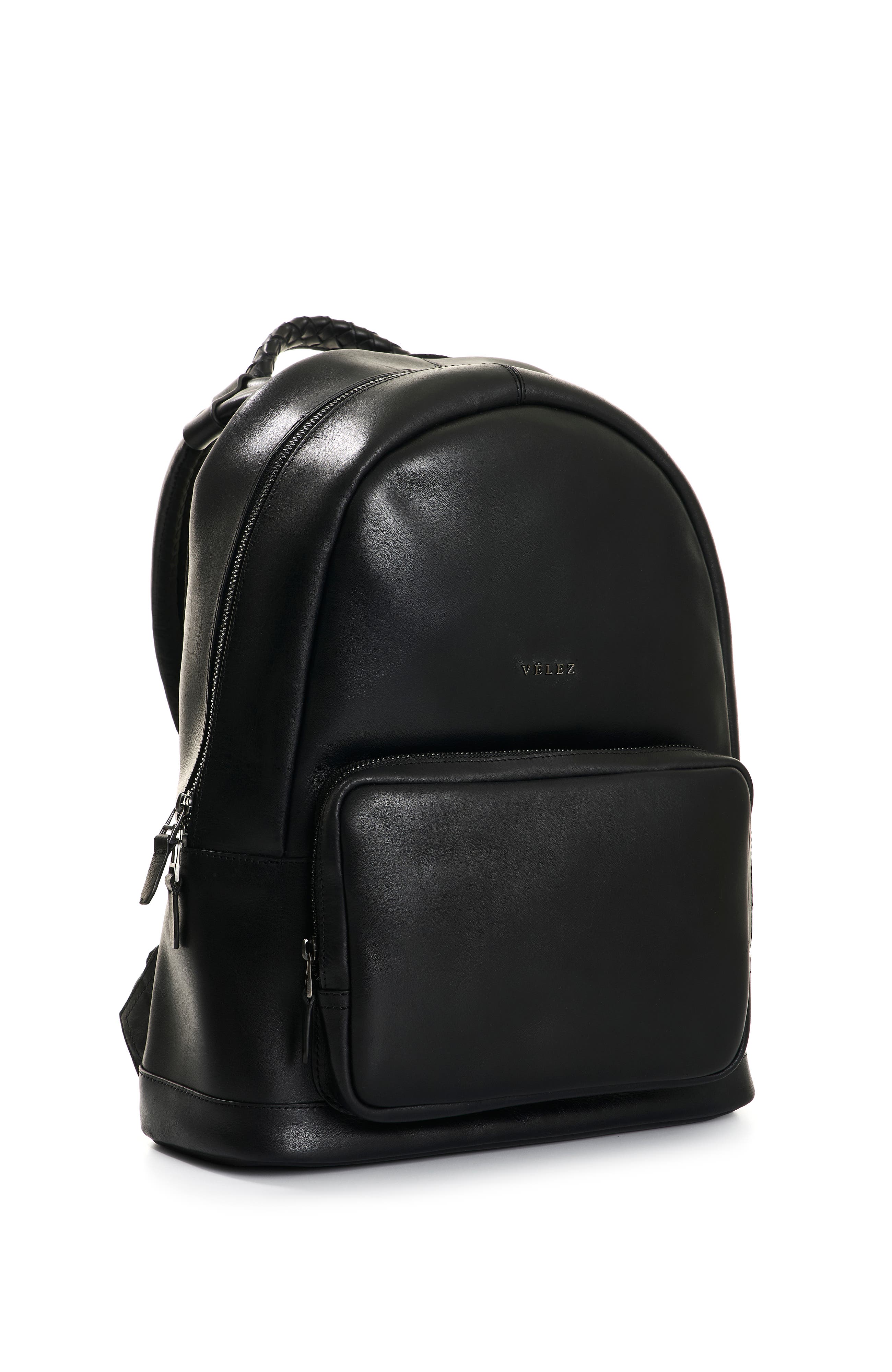 Velez Smooth Leather Backpack with Vintage Effect, Alternate, color, 