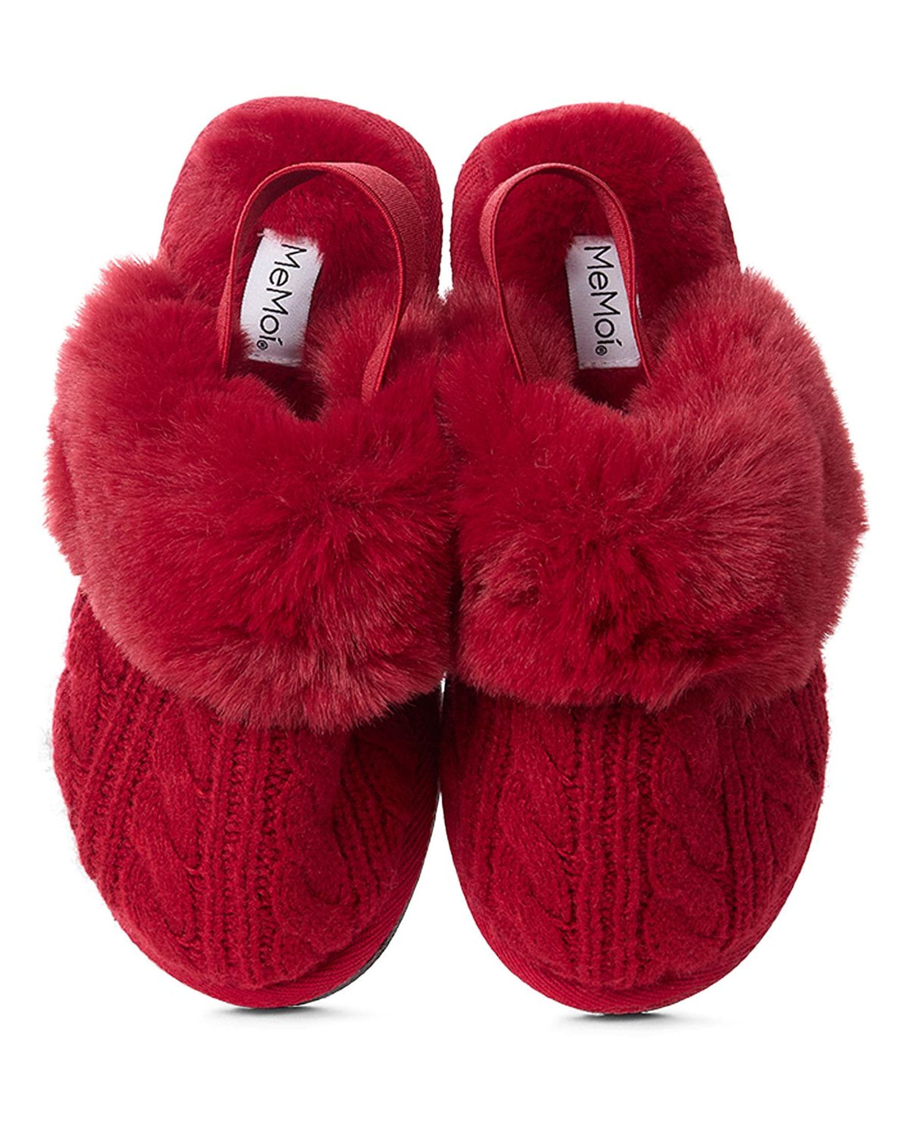Kids' Cable-Knit Slide Slippers, Main, color, Red