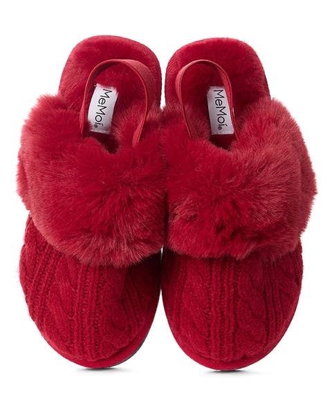 Kids' Cable-Knit Slide Slippers