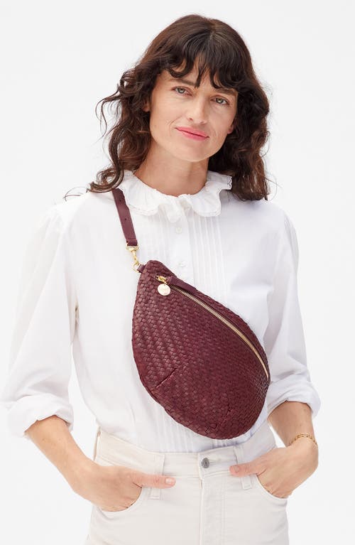 Clare V . Grande Woven Leather Belt Bag In Purple