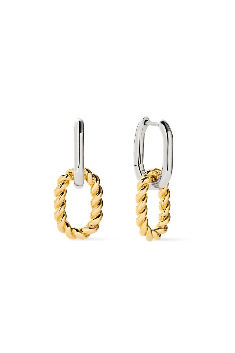Drop Earrings - Ash Double Mini Two Tone, Main, color, Two Tone