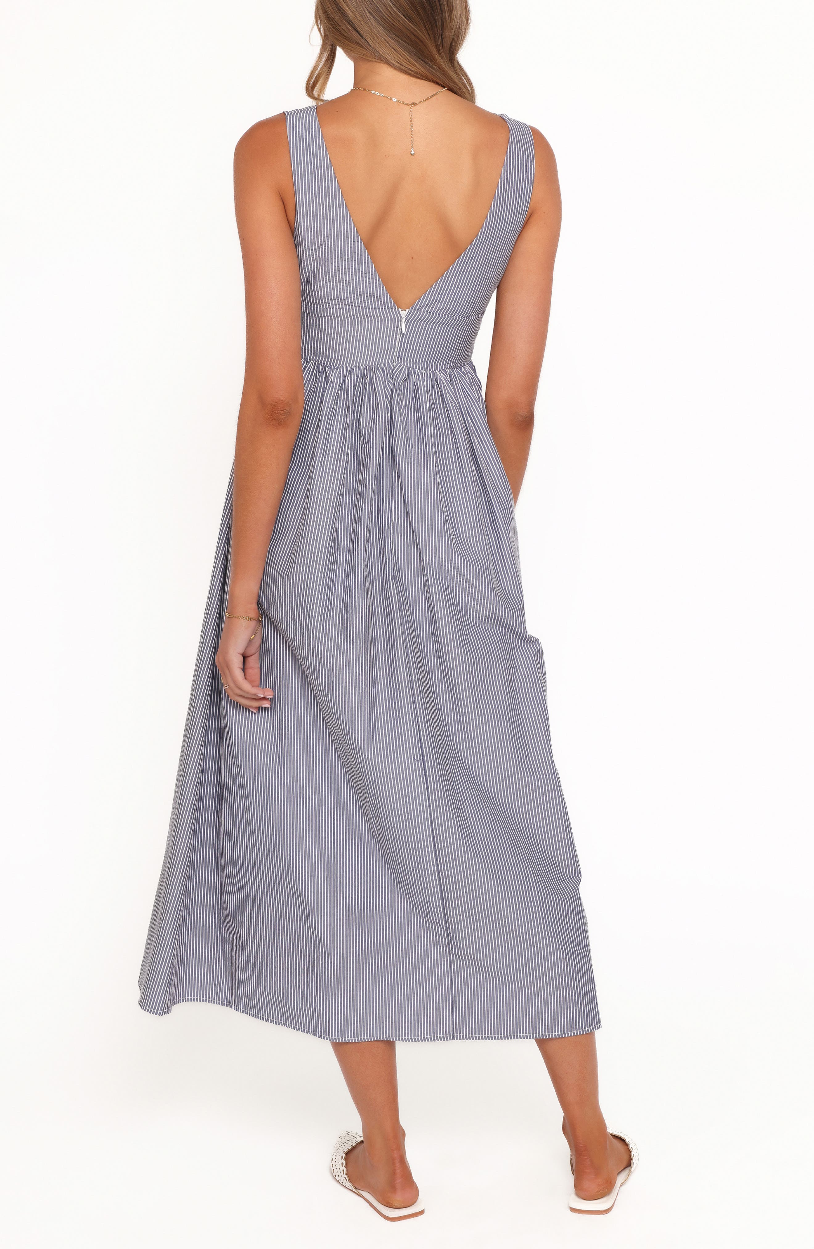 Annora Pinstripe Cotton Midi Dress - image 2
