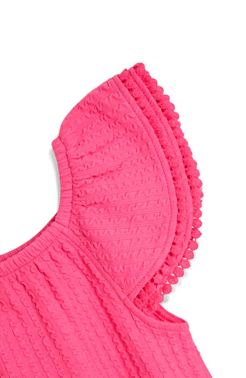 Jojo Maman Bébé Jojo Maman Bebe Embroidered Frill Sleeve T-shirt & Shorts Set In Pink