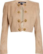 Balmain Crop Suede Spencer Jacket
