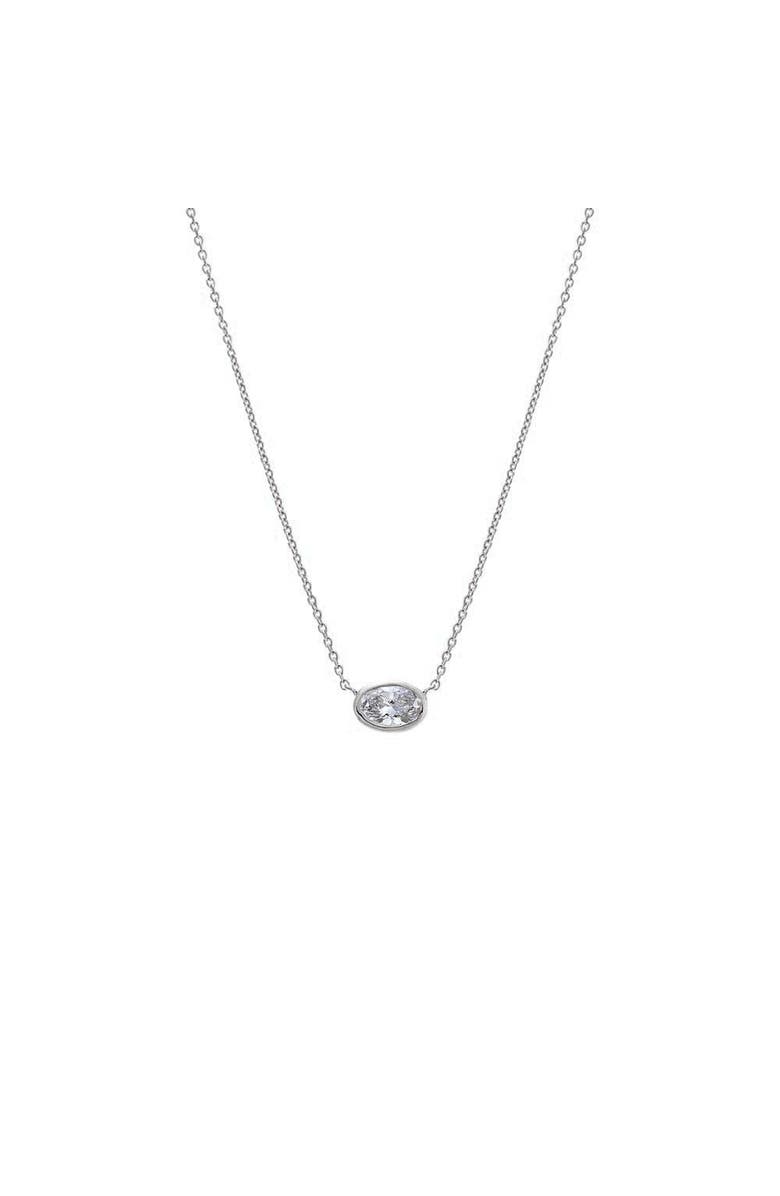 BY ADINA EDEN Lab Grown Diamond Oval Bezel Necklace 14K, Main, color, 