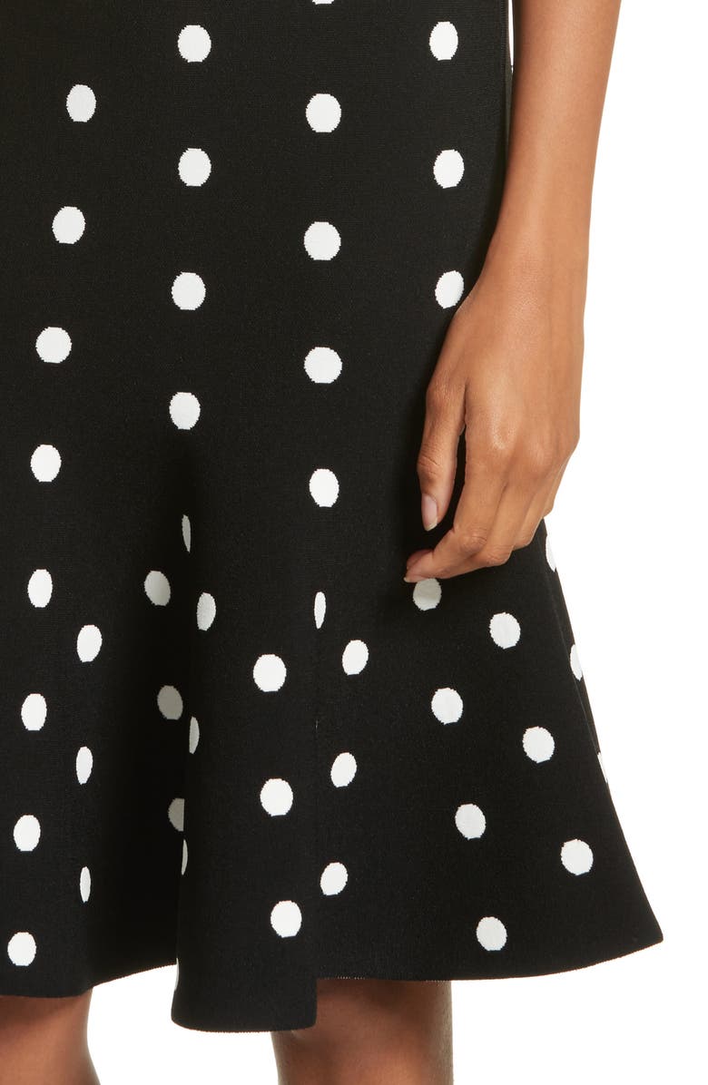 Milly Polka Dot Mermaid Dress, Alternate, color, Black/ White