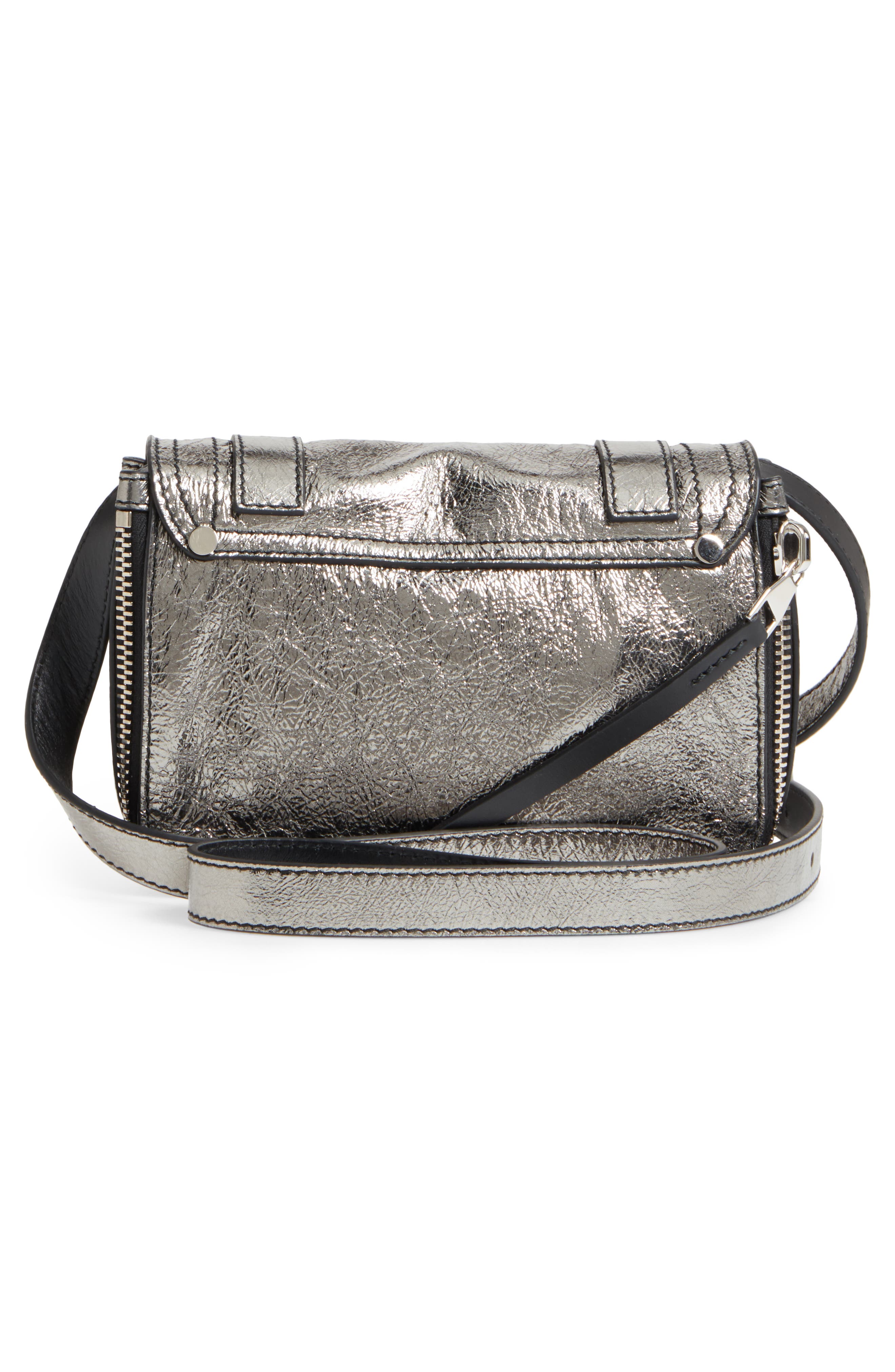 Proenza Schouler Mini PS1 Metallic Leather Crossbody Bag, Alternate, color, 