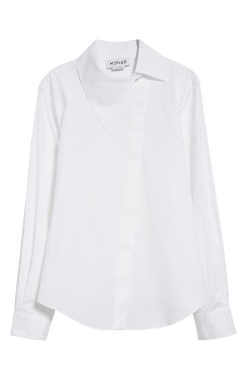 Monse Asymmetric Collar Button-up Shirt In Ivory