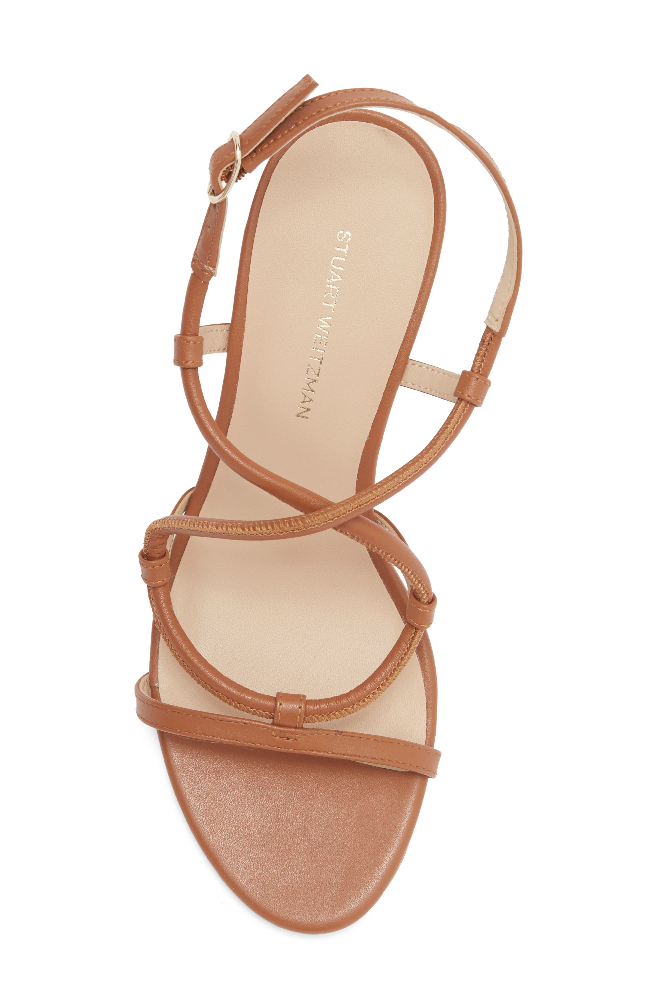 Stuart Weitzman Nilla Block Heel Sandal, Alternate, color, Saddle