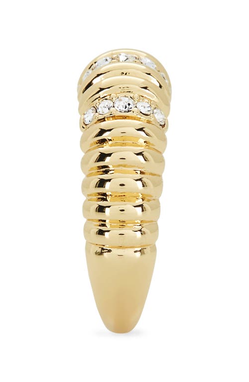 Covet Crystal Textured Band In Gold