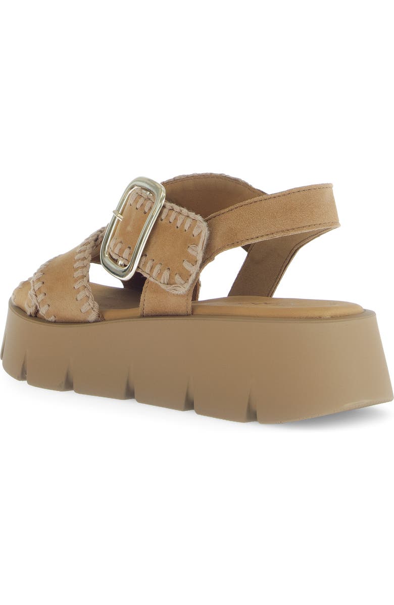 Gabor Crossover Slingback Wedge Sandal, Alternate, color, Walnut