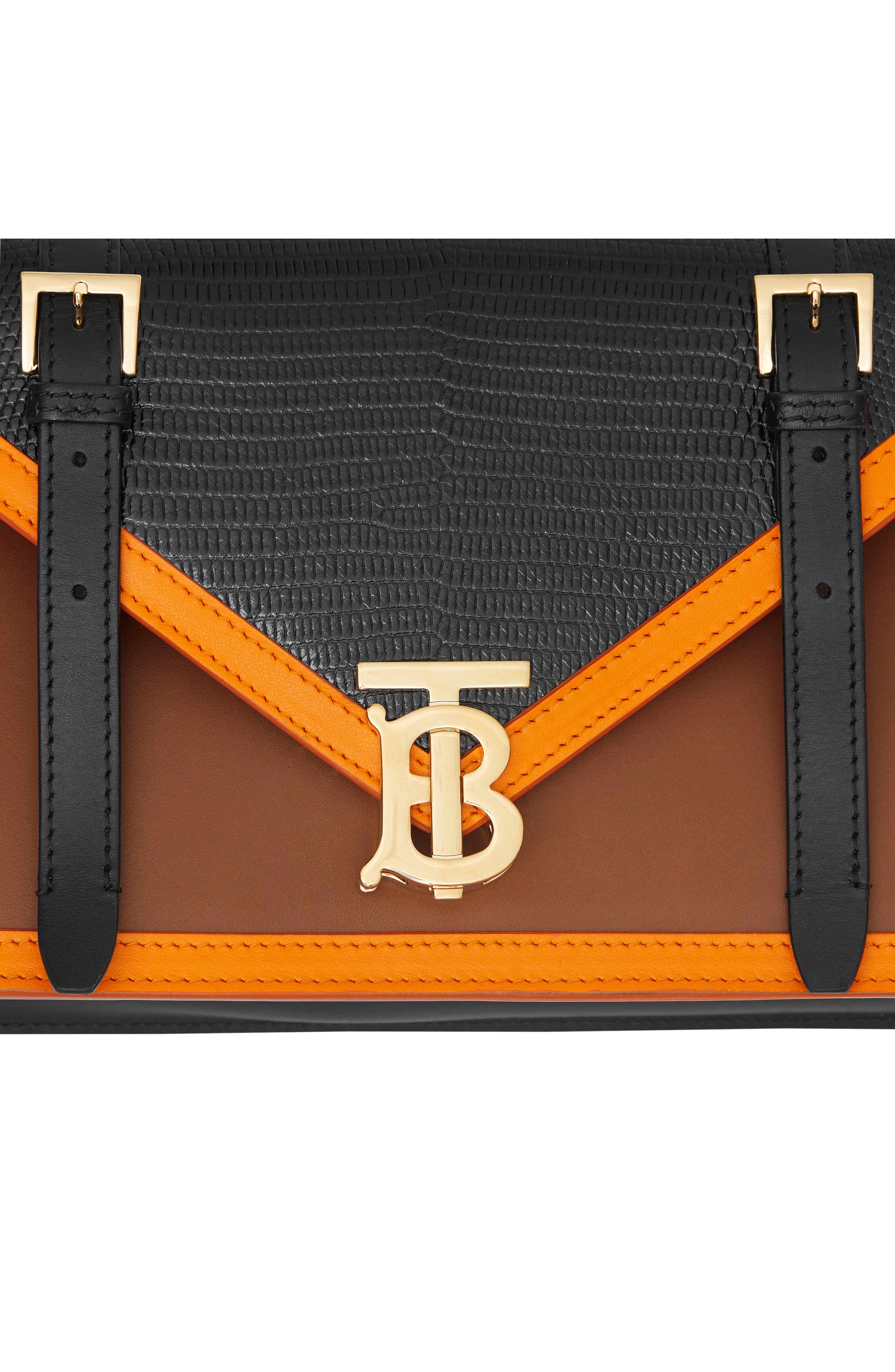 Burberry Burberrry Small TB Monogram Lizard Embossed Leather Envelope Bag, Alternate, color, 