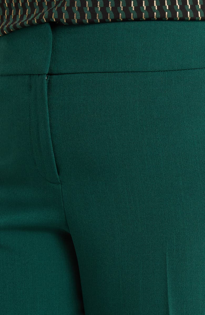 KASPER Flat Front Slim Pants, Alternate, color, Evergreen