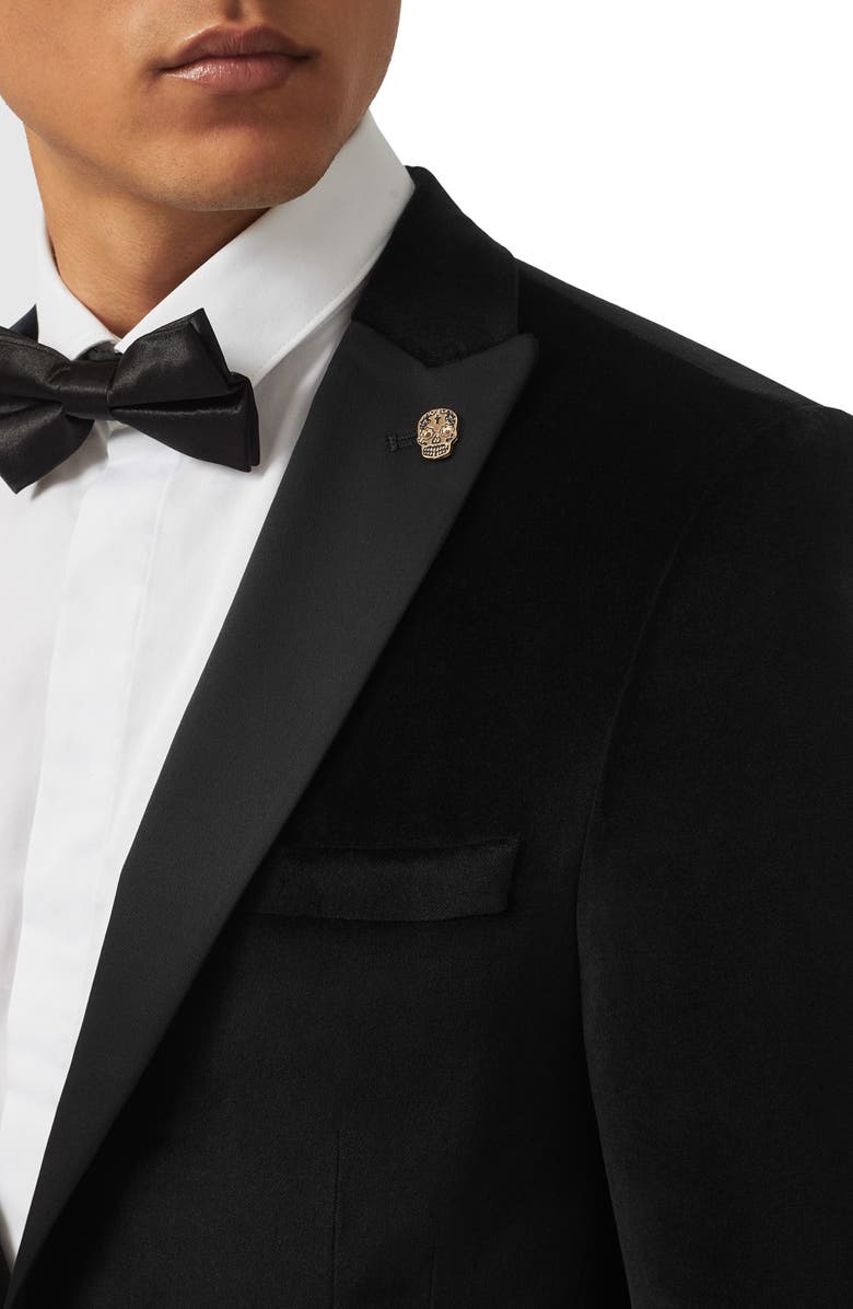 Twisted Tailor Sylvester Skinny Fit Velveteen Tuxedo Jacket, Alternate, color, 